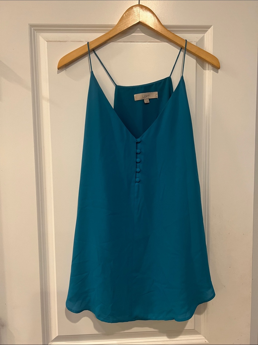 LOFT Teal Blue Spaghetti-Strap V-Neck Camisole